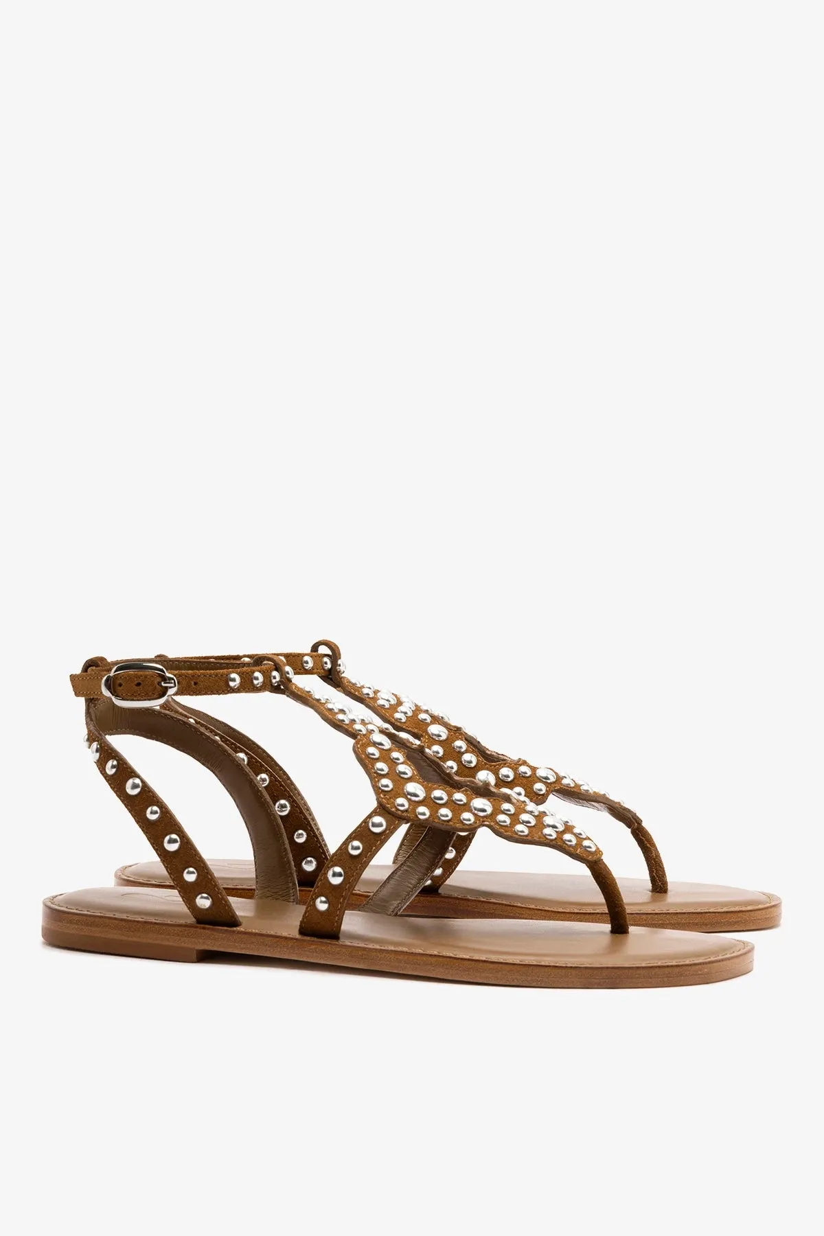 Fiorella Sandal In Russet Suede sold by Larroude product image thumbnail 3