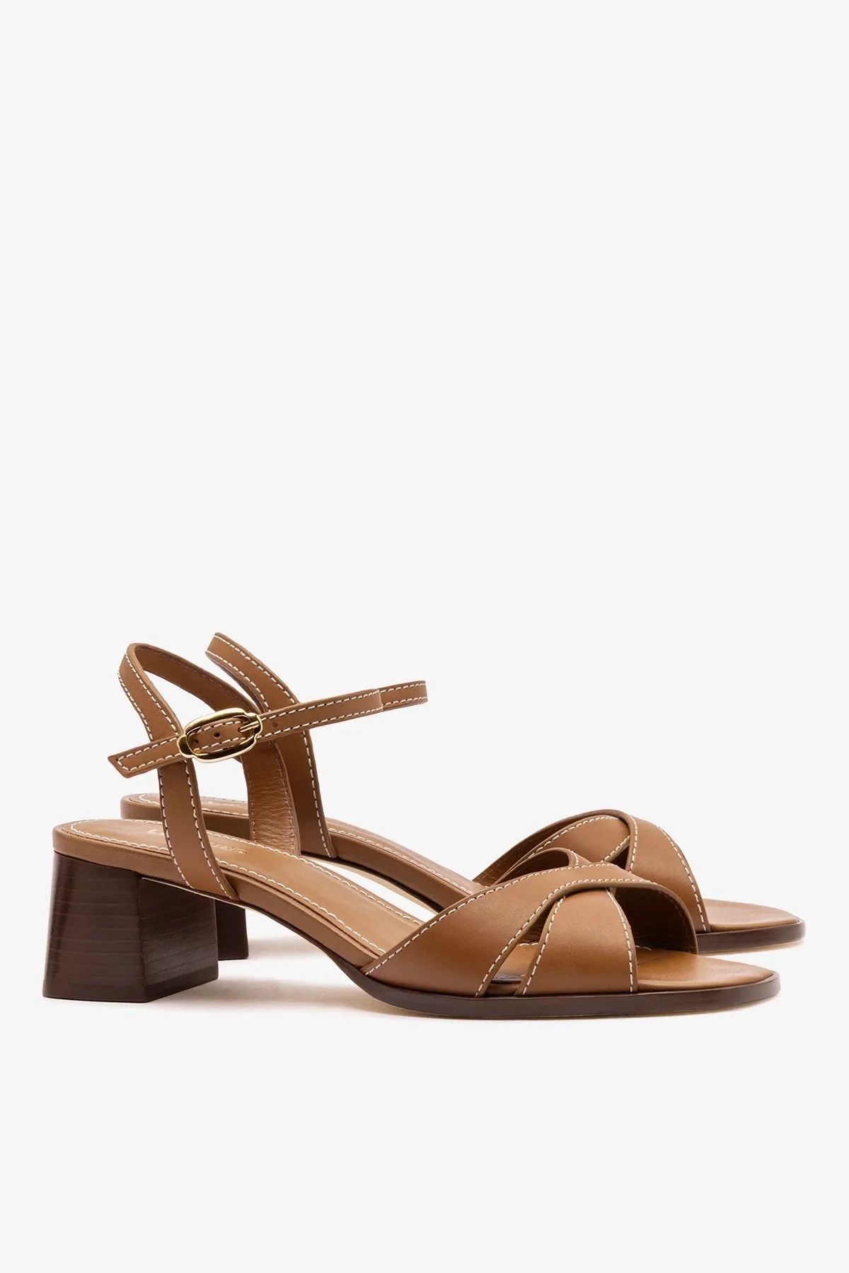 Roma Sandal In Vegetale Caramel Leather sold by Larroude product image thumbnail 3