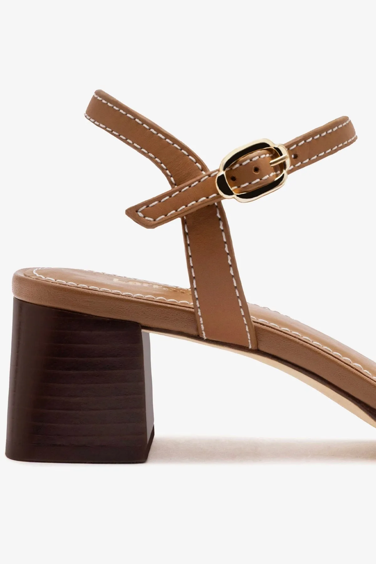 Roma Sandal In Vegetale Caramel Leather sold by Larroude product image thumbnail 4
