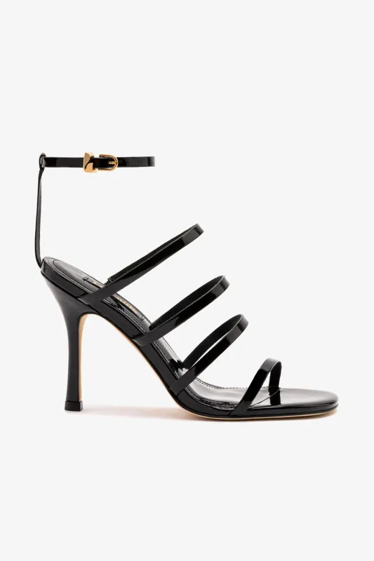 Sasha Sandal In Black Patent Leather sold by Larroude