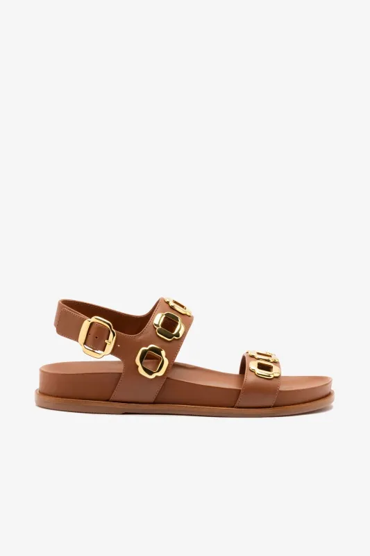Milan Sport Sandal In Caramel Leather sold by Larroude
