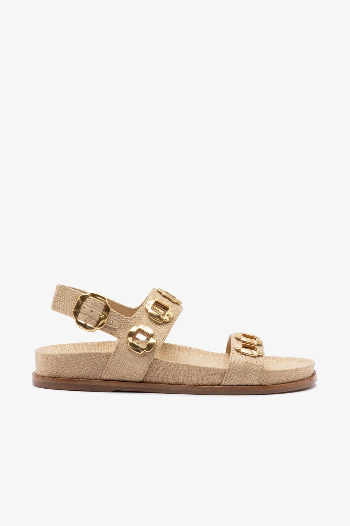 Milan Sport Sandal In Beige Raffia sold by Larroude