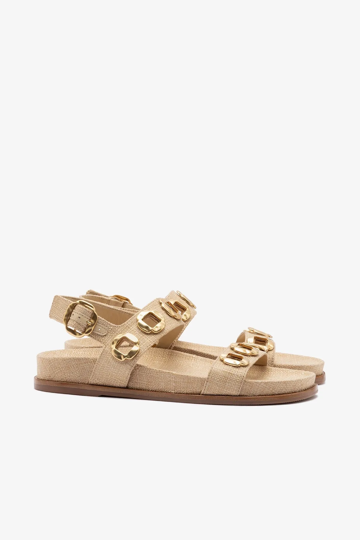 Milan Sport Sandal In Beige Raffia sold by Larroude product image thumbnail 3