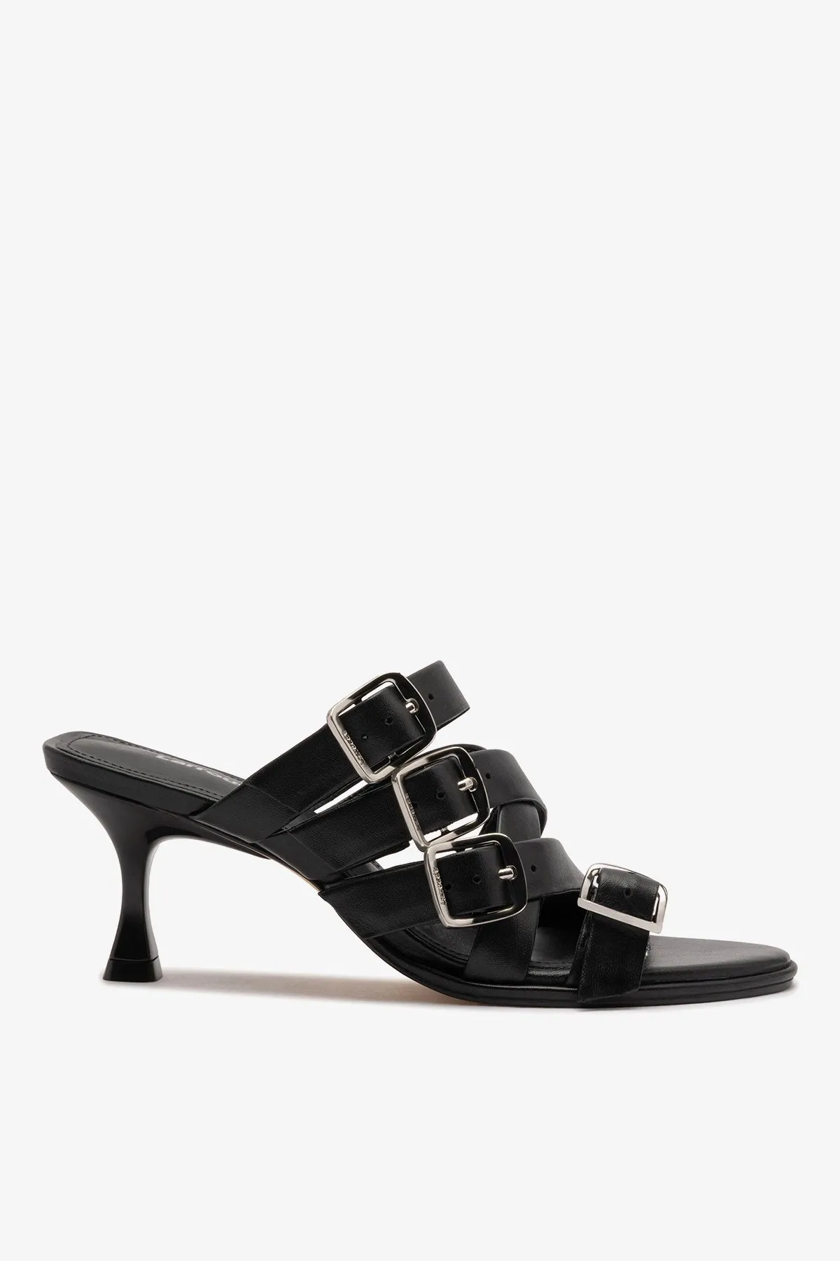 Patti Mule In Black Leather sold by Larroude