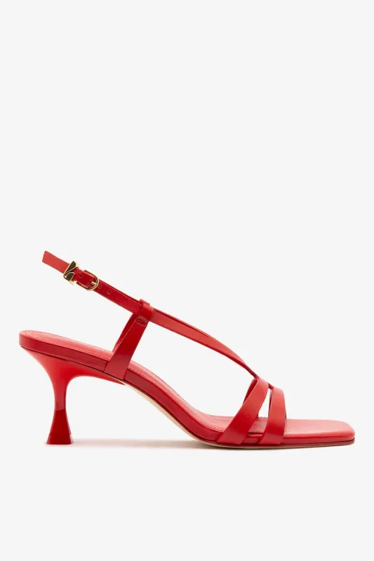 Daphne Sandal In Scarlet Leather made by Larroude