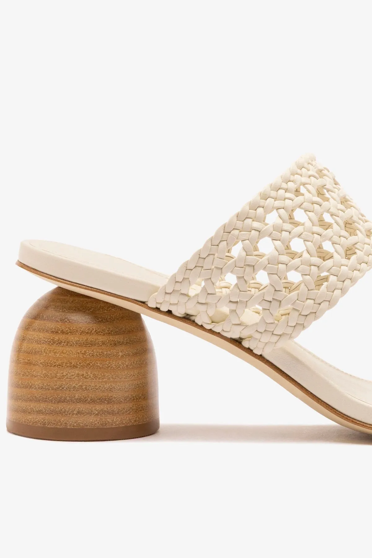 Dew Drop Macrame Sandal In Ivory Leather sold by Larroude product image thumbnail 4