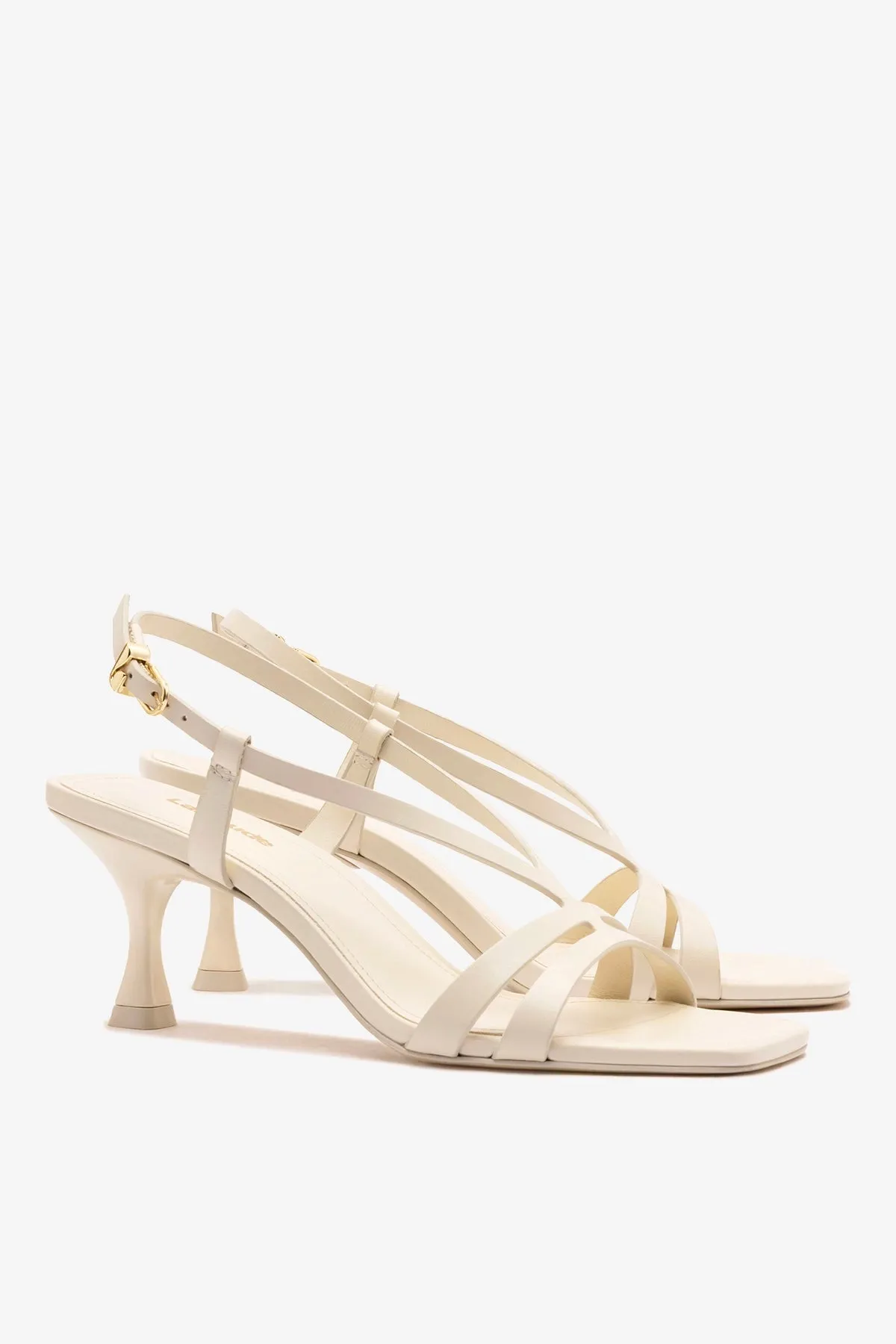Daphne Sandal In Ivory Leather sold by Larroude product image thumbnail 3