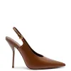 Larroudé x Altuzarra Pump In Burnt Umber Leather sold by Larroude