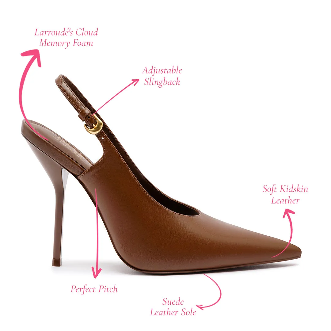 Larroudé x Altuzarra Pump In Burnt Umber Leather sold by Larroude product image thumbnail 5