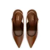 Larroudé x Altuzarra Pump In Burnt Umber Leather sold by Larroude
