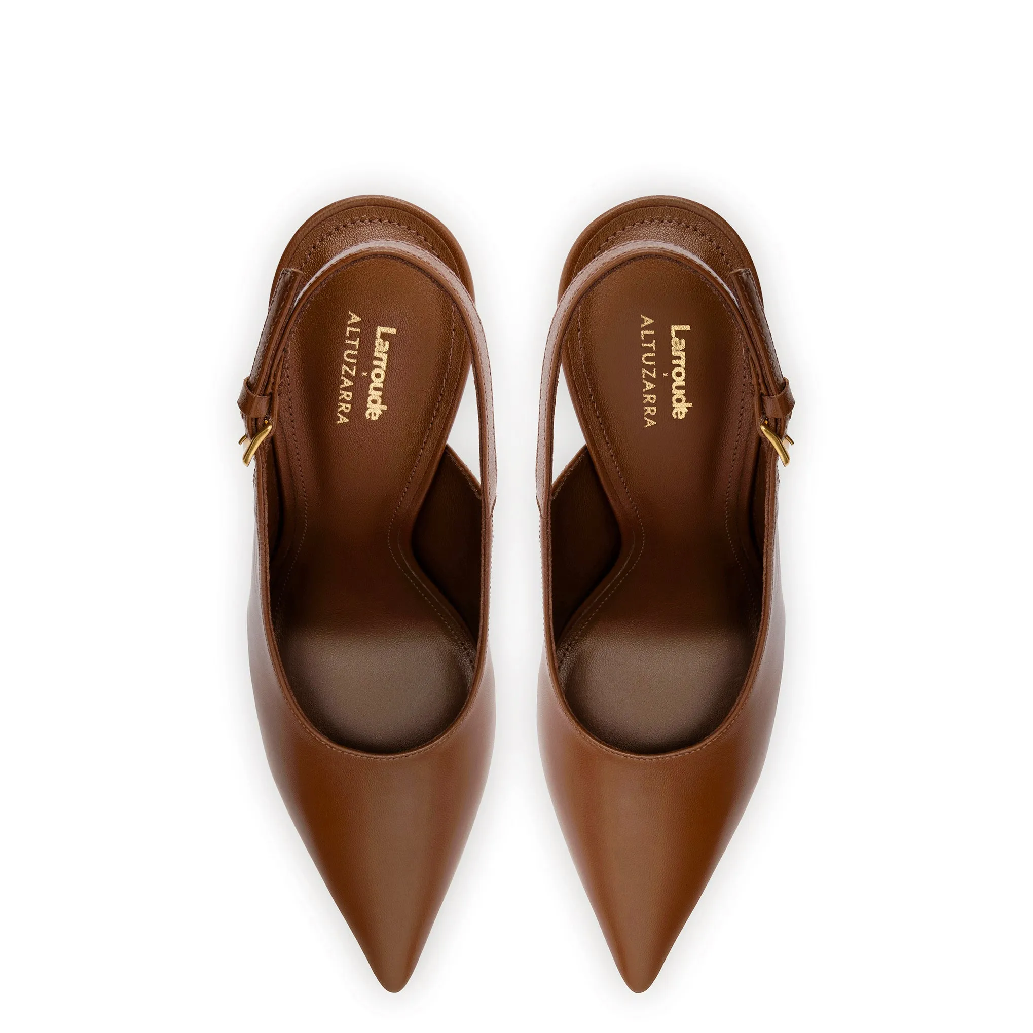 Larroudé x Altuzarra Pump In Burnt Umber Leather sold by Larroude product image thumbnail 3
