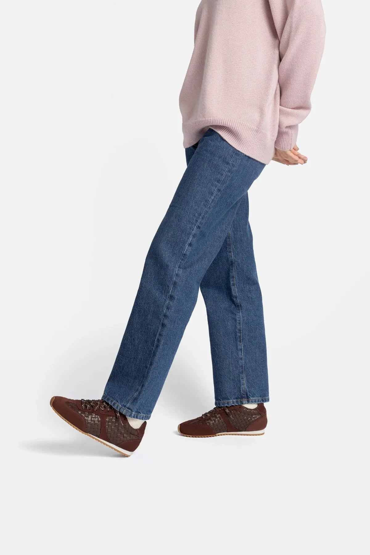 Stella Macrame Sneaker In Brown Leather and Suede sold by Larroude product image thumbnail 2