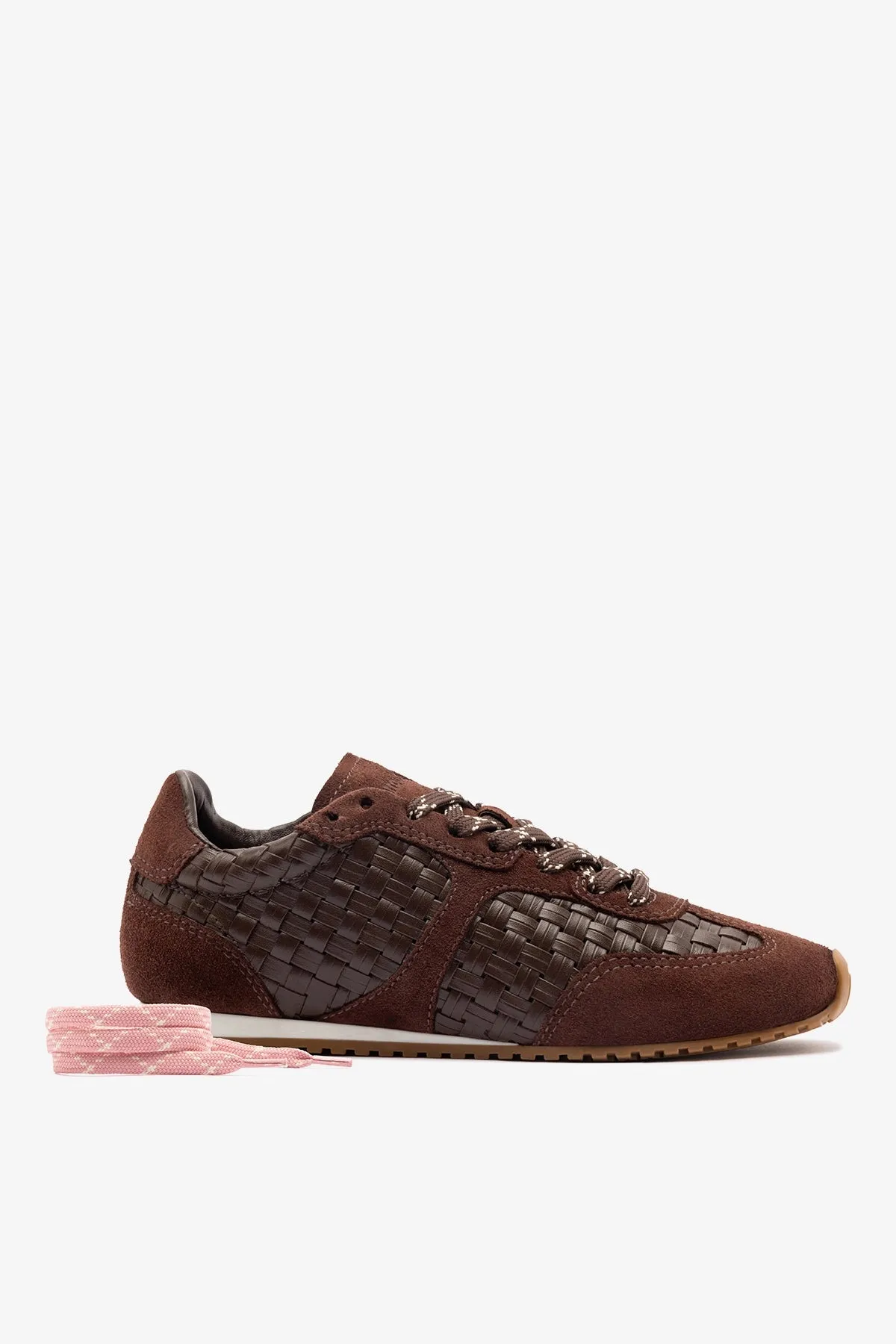 Stella Macrame Sneaker In Brown Leather and Suede sold by Larroude product image thumbnail 4