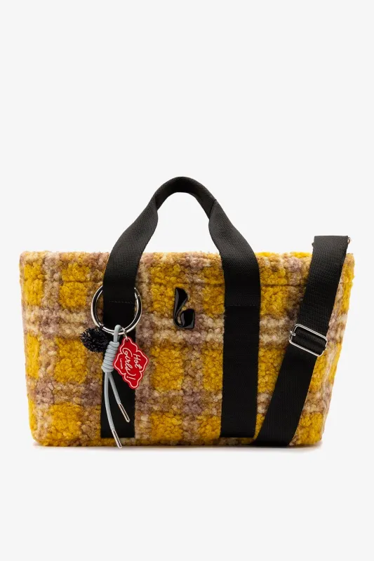 Americana Tote Bag In Dijon Plaid Fur sold by Larroude