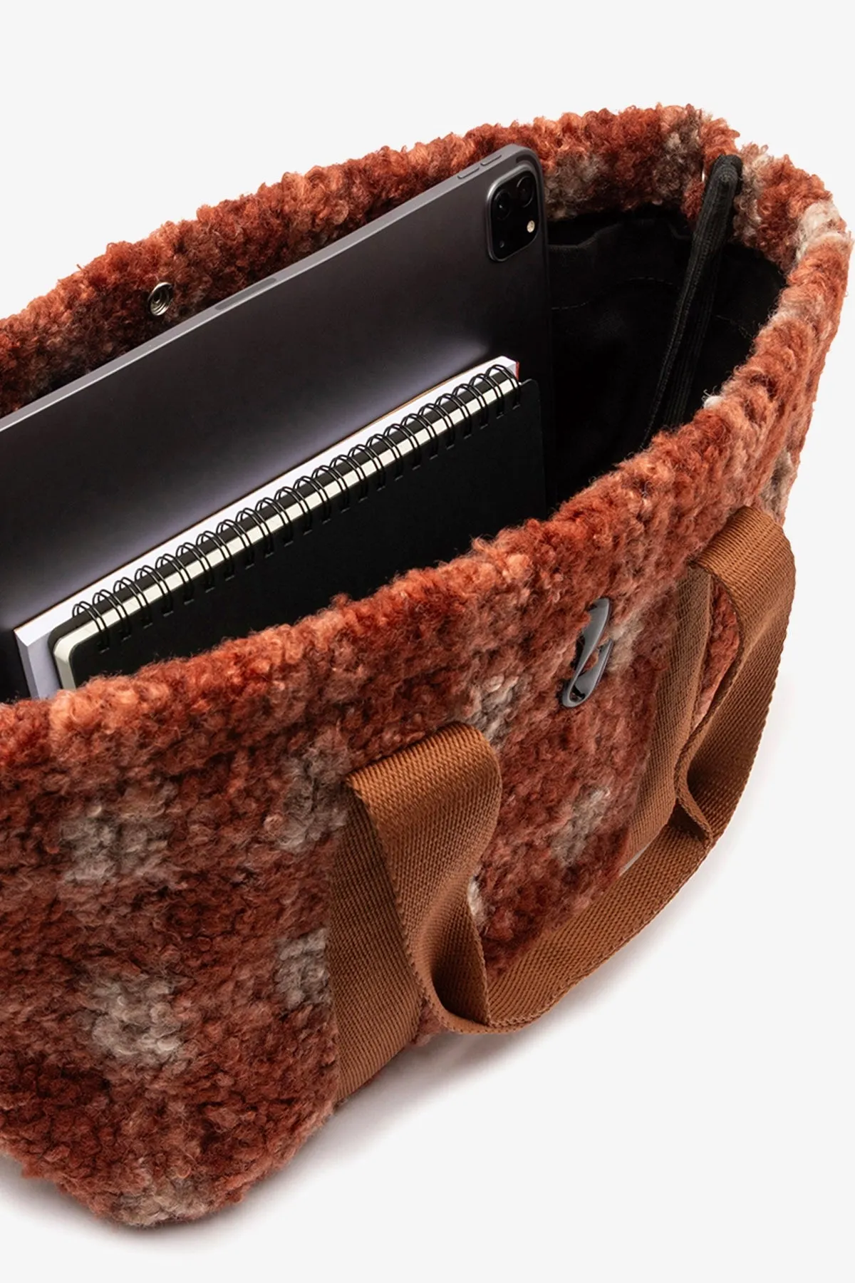 Americana Tote Bag In Berry Plaid Fur sold by Larroude product image thumbnail 3