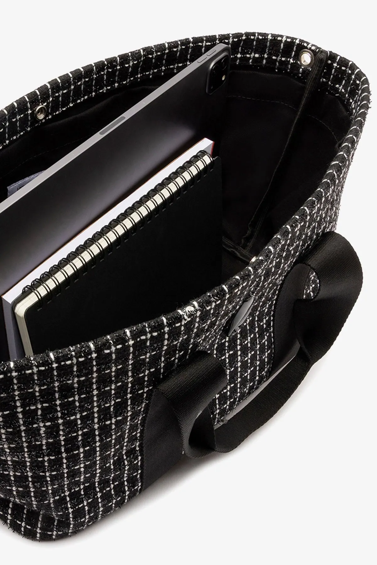 Americana Tote Bag In Black Milano Tweed sold by Larroude product image thumbnail 3