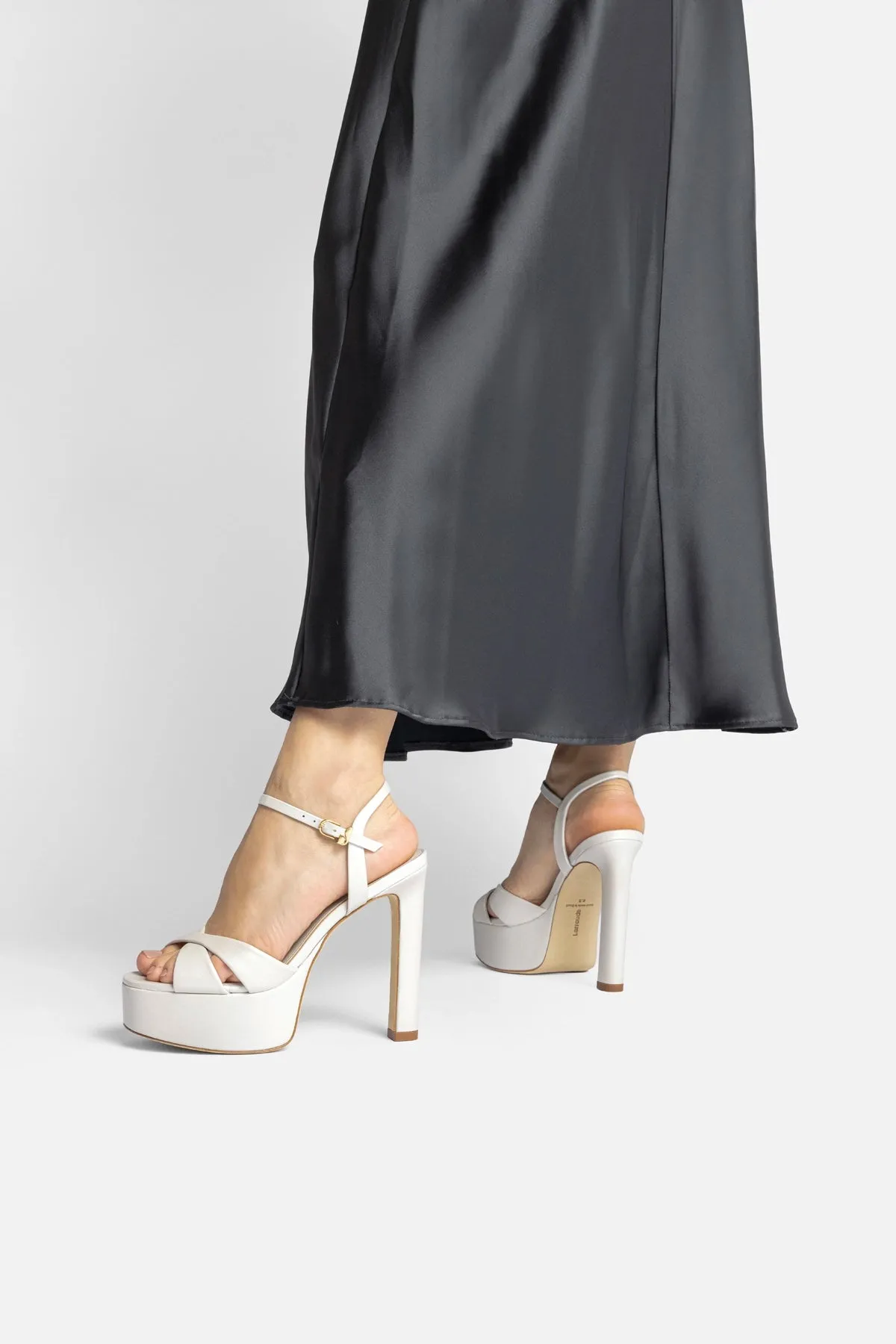 Bianca High Platform Sandal In Pearl Leather sold by Larroude product image thumbnail 2