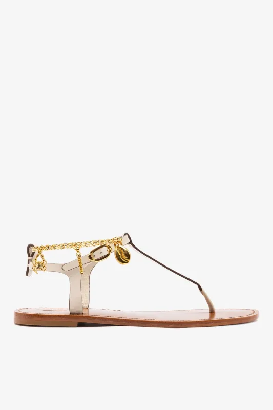 Gipsy Sandal In Ivory Vegetale Leather sold by Larroude