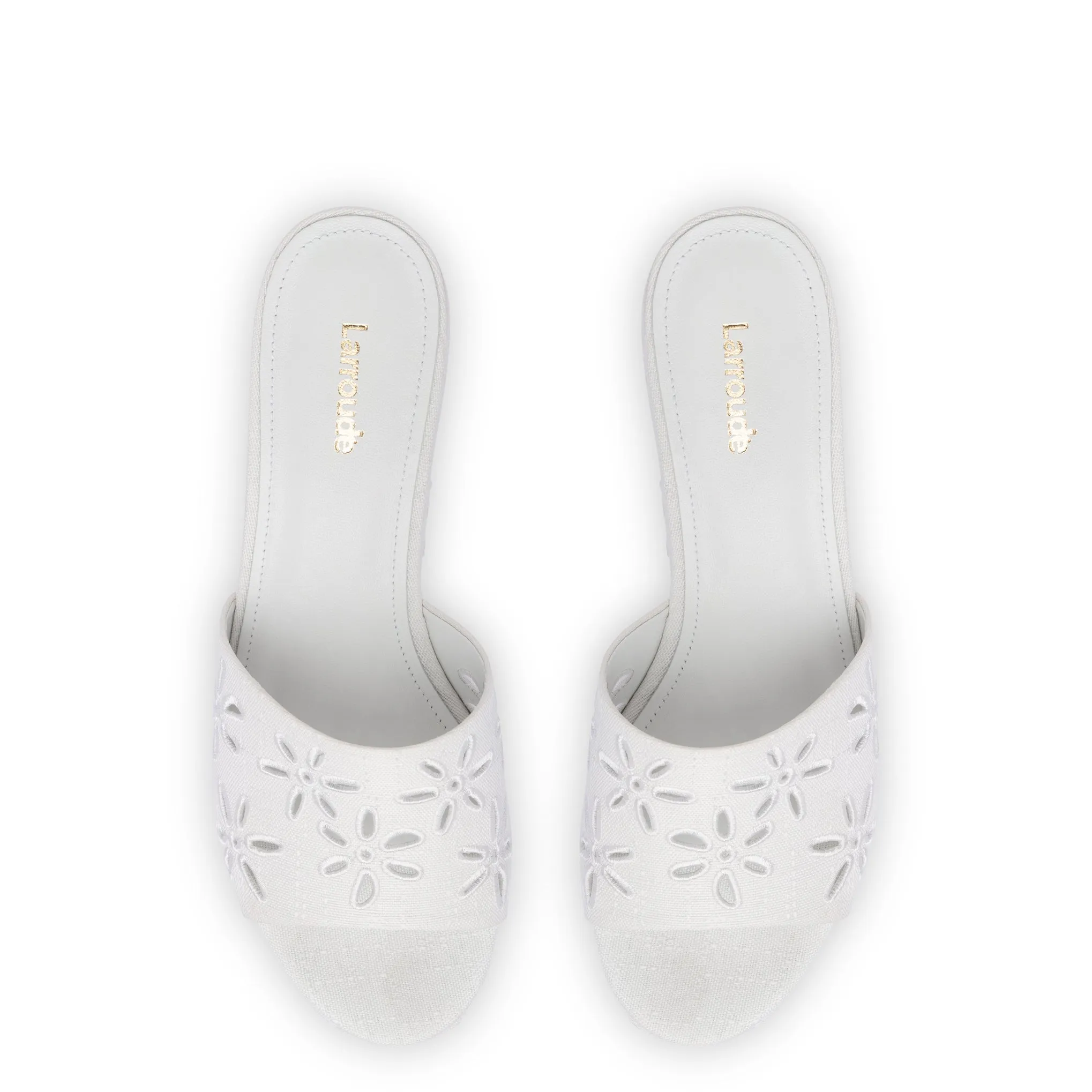 Miso Platform Sandal In White Linen sold by Larroude product image thumbnail 3