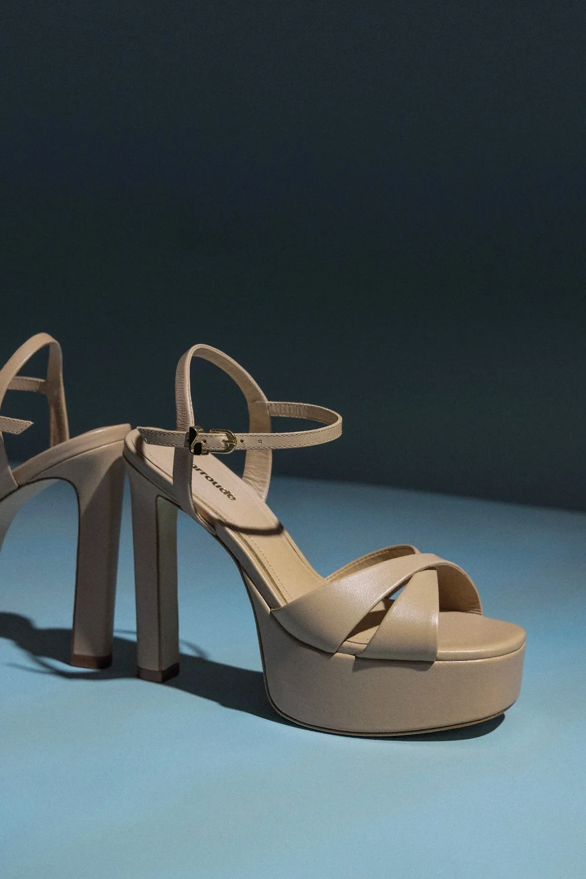 Bianca High Platform Sandal In Sand Leather sold by Larroude product image thumbnail 2