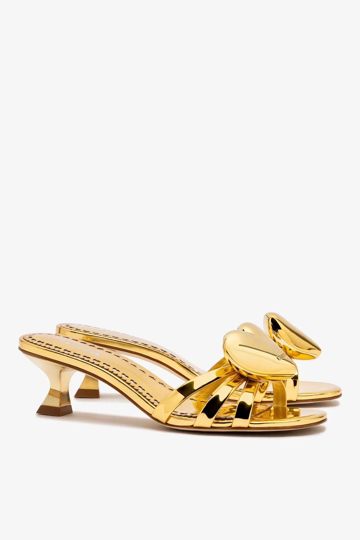 Amore Mule In Gold Specchio sold by Larroude product image thumbnail 3