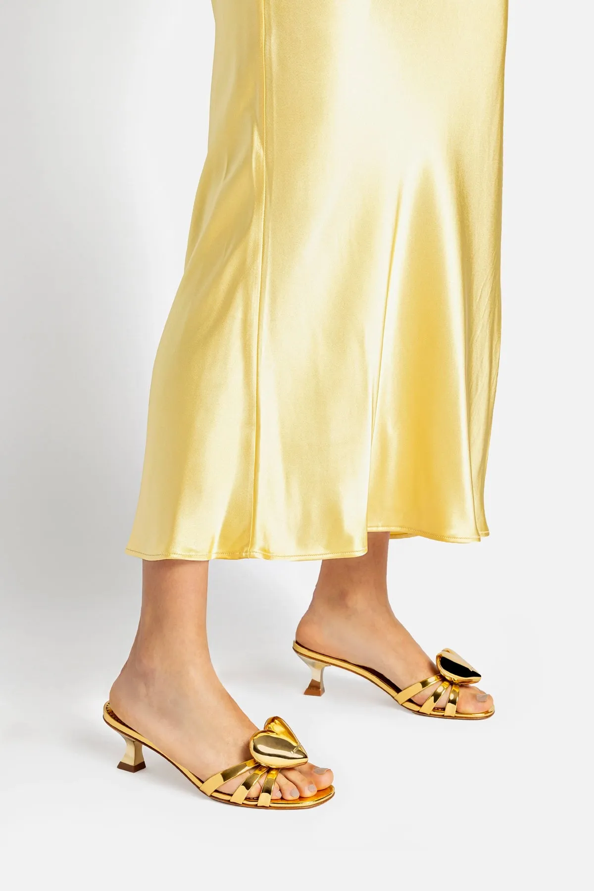 Amore Mule In Gold Specchio sold by Larroude product image thumbnail 5