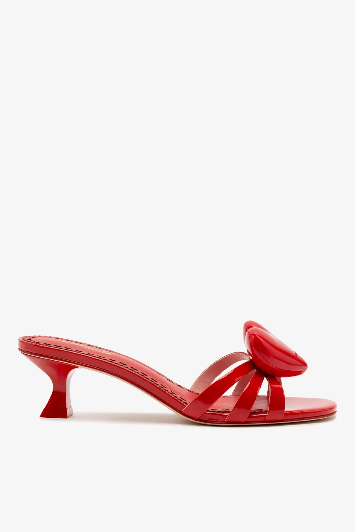 Amore Mule In Scarlet Patent Leather sold by Larroude