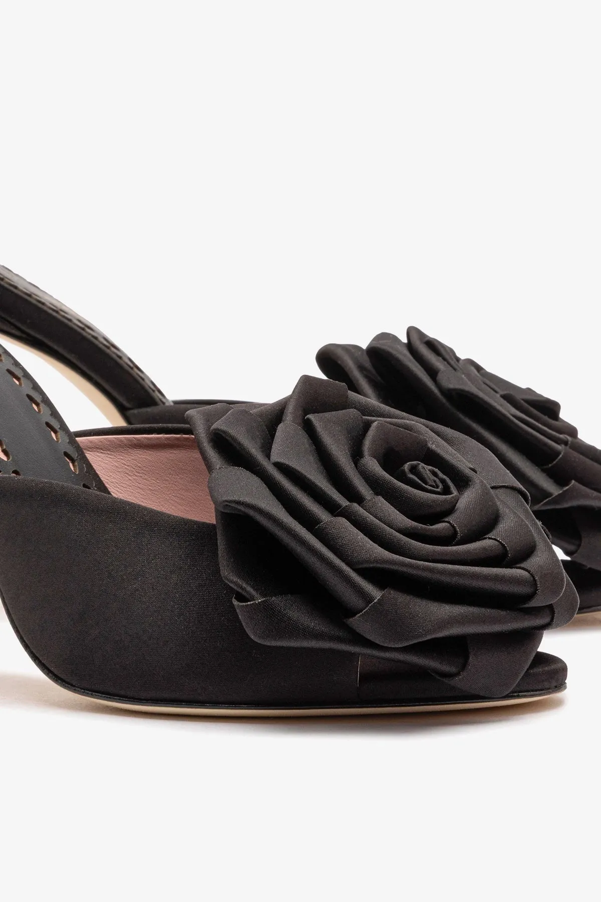 Scarlet Mule In Black SatIn sold by Larroude product image thumbnail 4