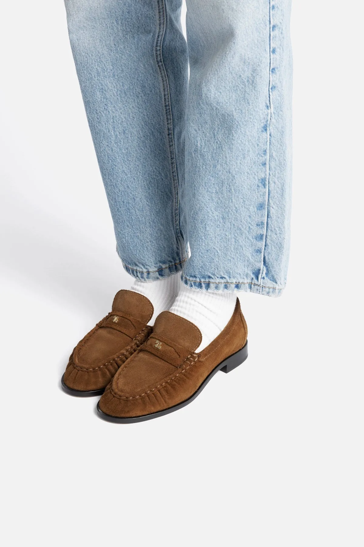 Suki Soft Loafer In Russet Suede sold by Larroude product image thumbnail 2