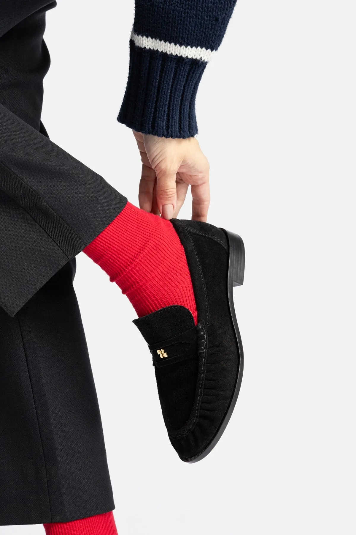 Suki Soft Loafer In Black Suede sold by Larroude product image thumbnail 2