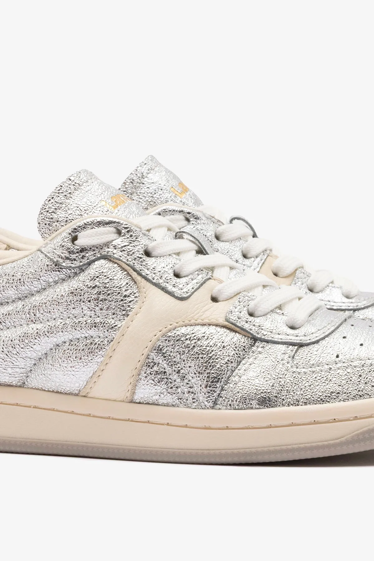 George Sneaker In Silver Sparkle Leather and Ivory Leather sold by Larroude product image thumbnail 5