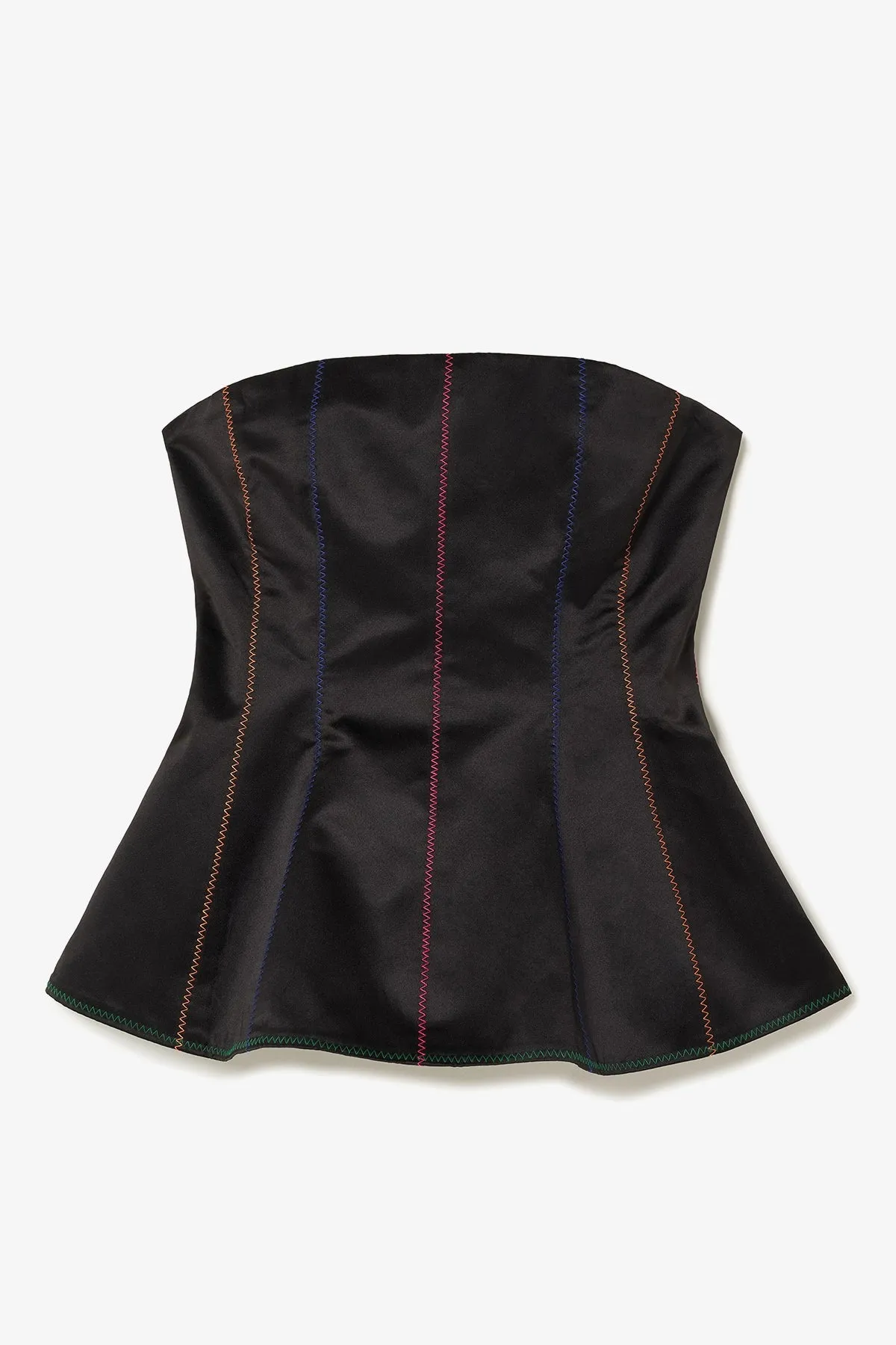 Claire Bustier Top In Black Satin sold by Larroude