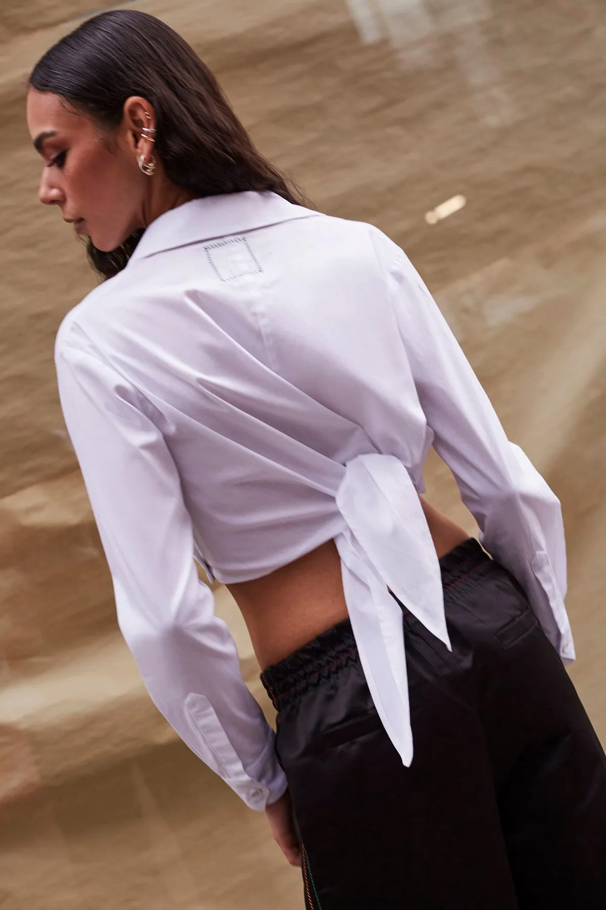 Rose Wrap Top In White Cotton sold by Larroude product image thumbnail 5