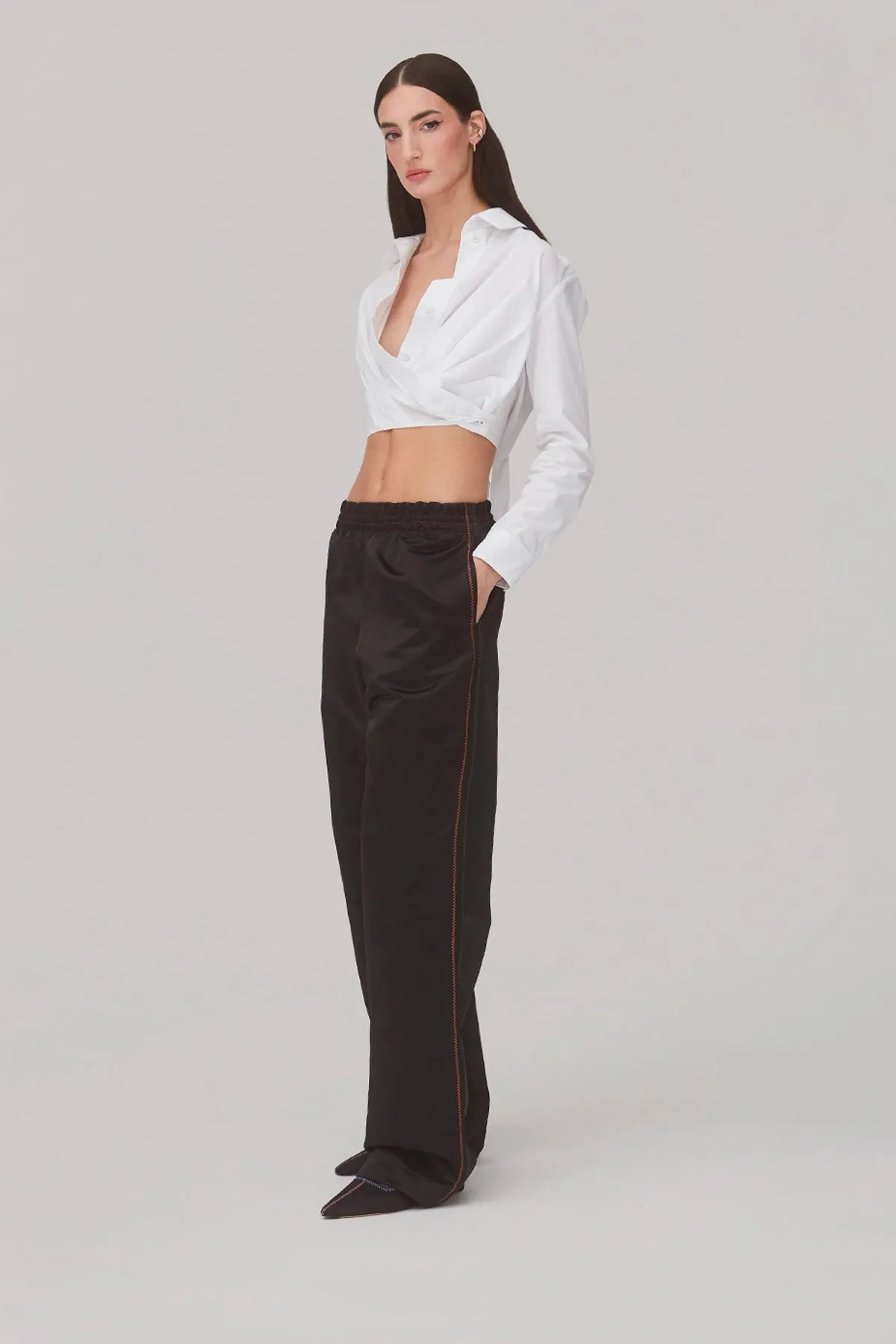 Rose Wrap Top In White Cotton sold by Larroude product image thumbnail 3