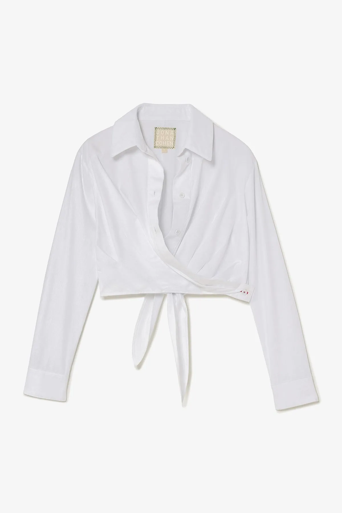 Rose Wrap Top In White Cotton sold by Larroude