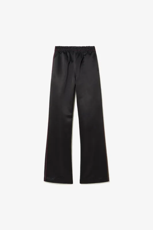 Sally Jogger Pant In Black Satin made by Larroude