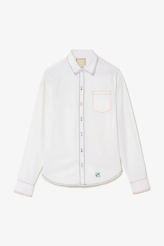 Layla Buttondown Shirt In White Percale sold by Larroude