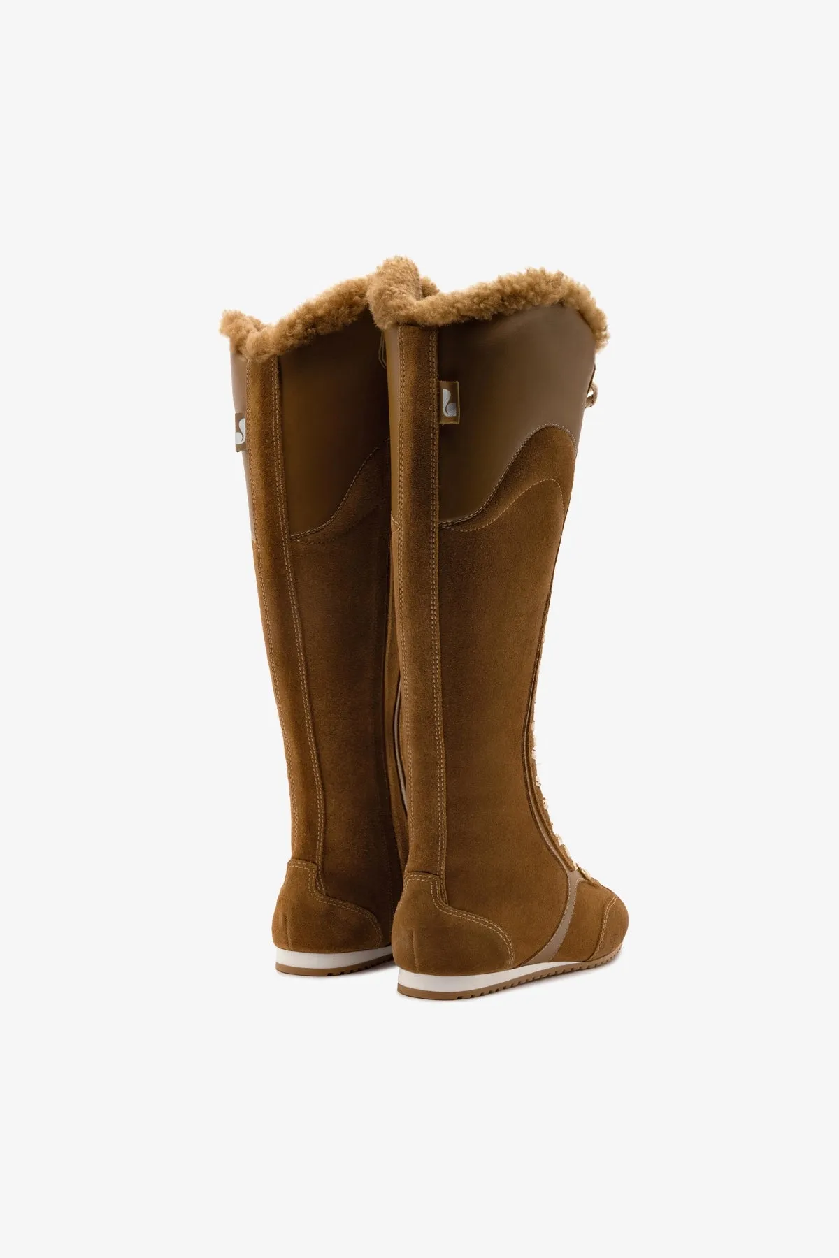 Larroudé x Jonathan Cohen Boot Tenis Hi Shearling In Russet Suede sold by Larroude product image thumbnail 4