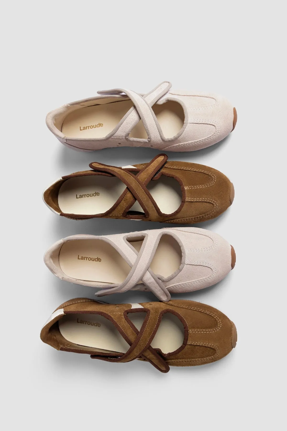 Stella Ballerina Flat In Russet Suede and Ivory Leather sold by Larroude product image thumbnail 5