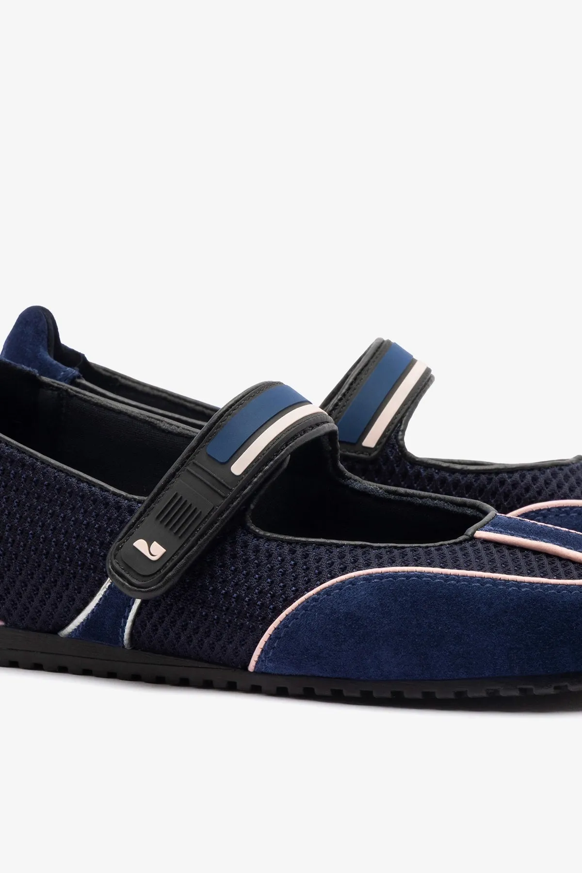 Devon Sneakerina Black Mesh and Navy Suede sold by Larroude product image thumbnail 4
