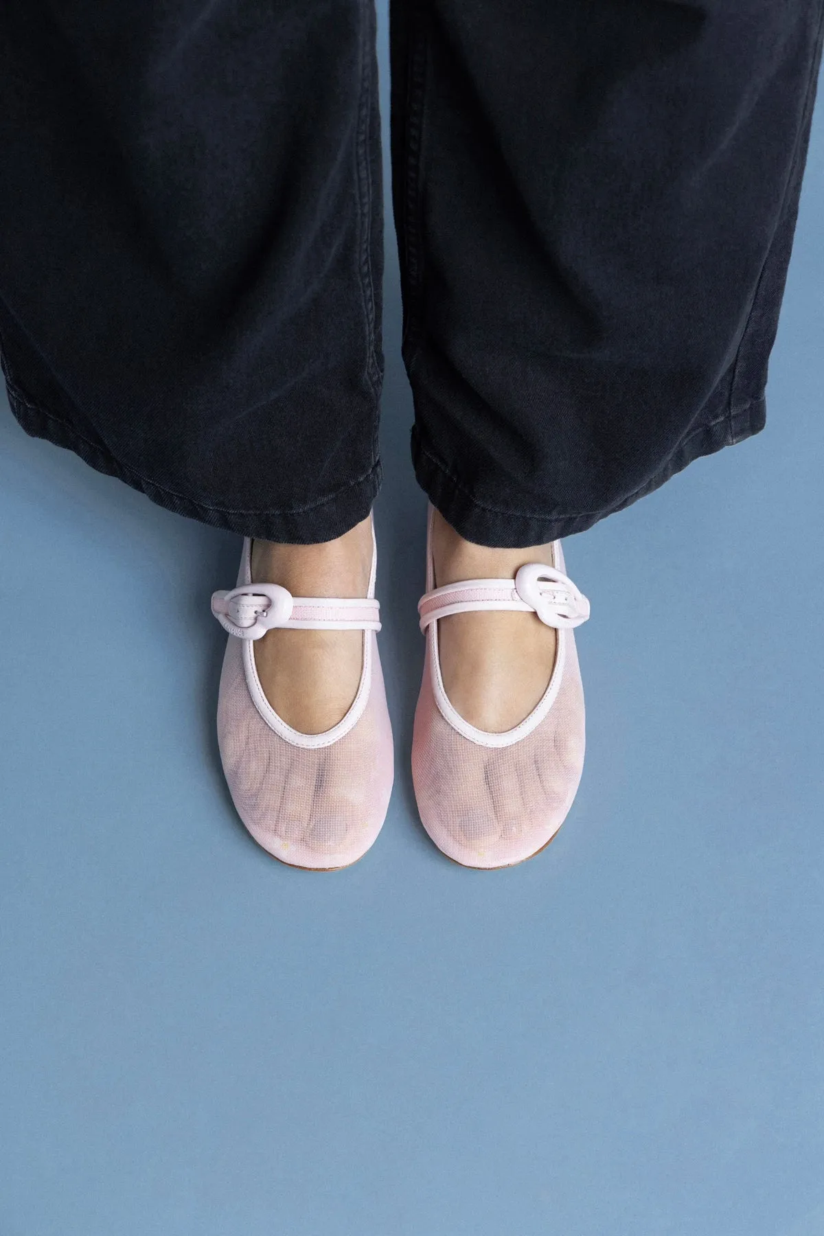 Verona Mesh Ballet Flat In Strawberry Cream Mesh and Leather sold by Larroude product image thumbnail 2