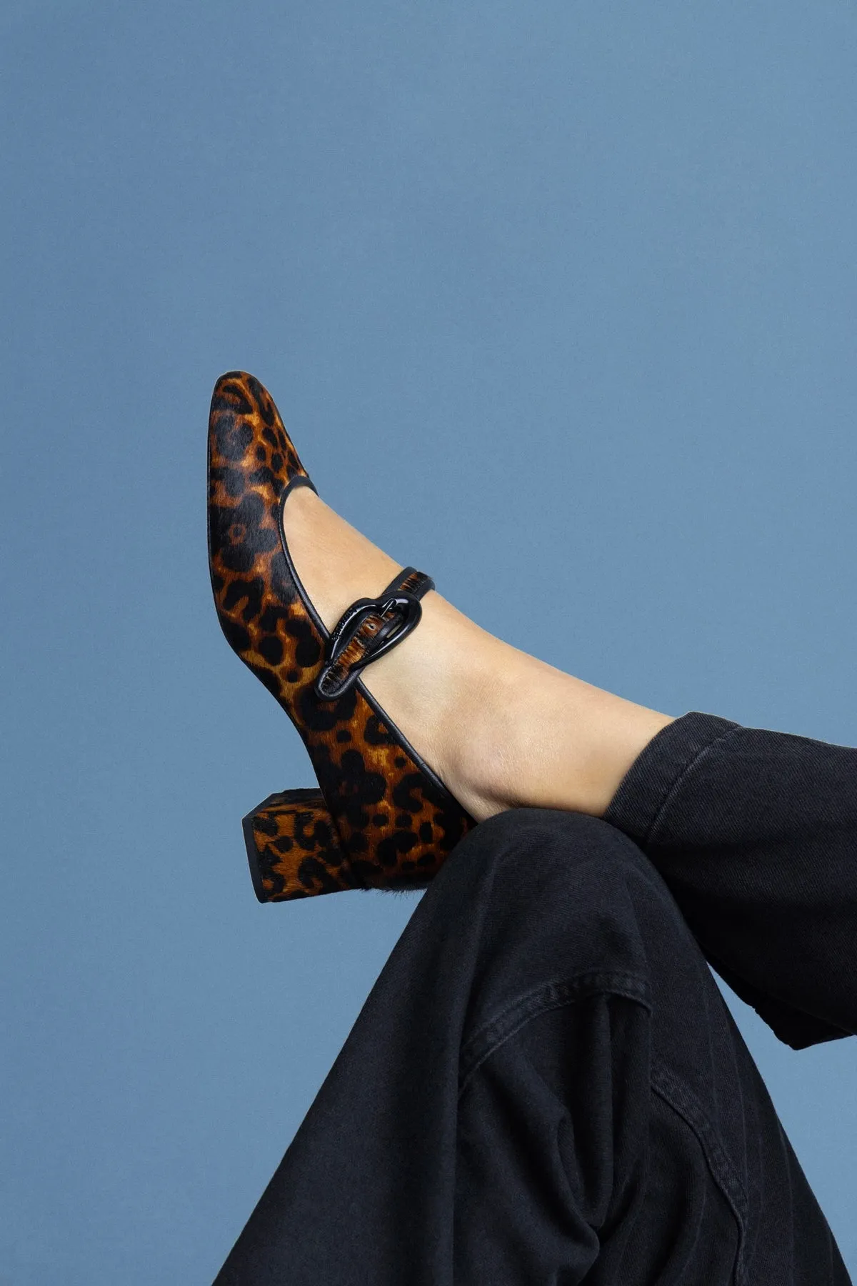 Verona Block Pump In Leopard Print Leather sold by Larroude product image thumbnail 2