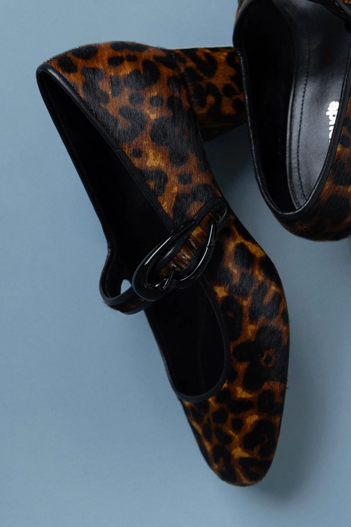 Verona Block Pump In Leopard Print Leather sold by Larroude product image thumbnail 5