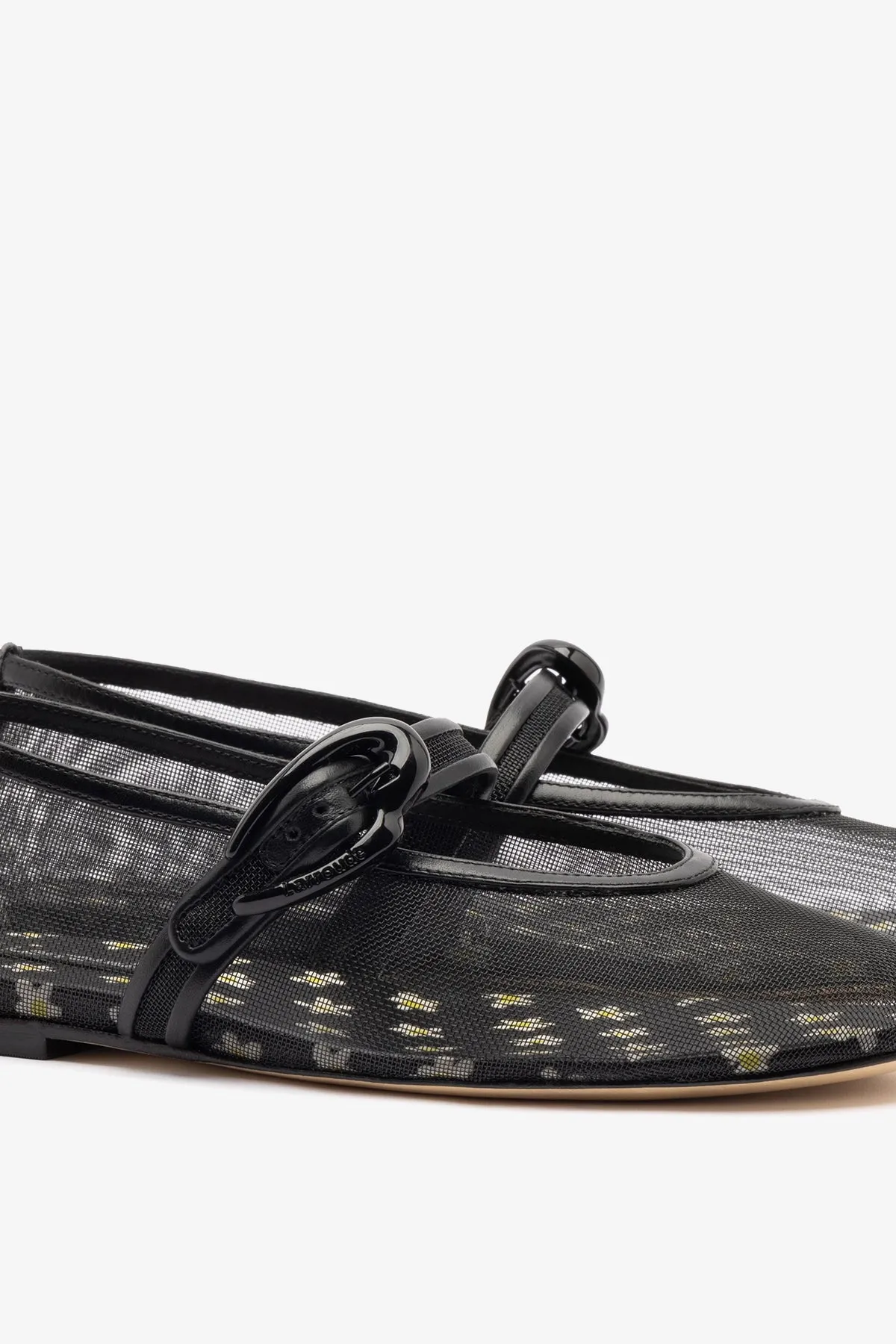 Verona Mesh Ballet Flat In Black Mesh and Leather sold by Larroude product image thumbnail 4