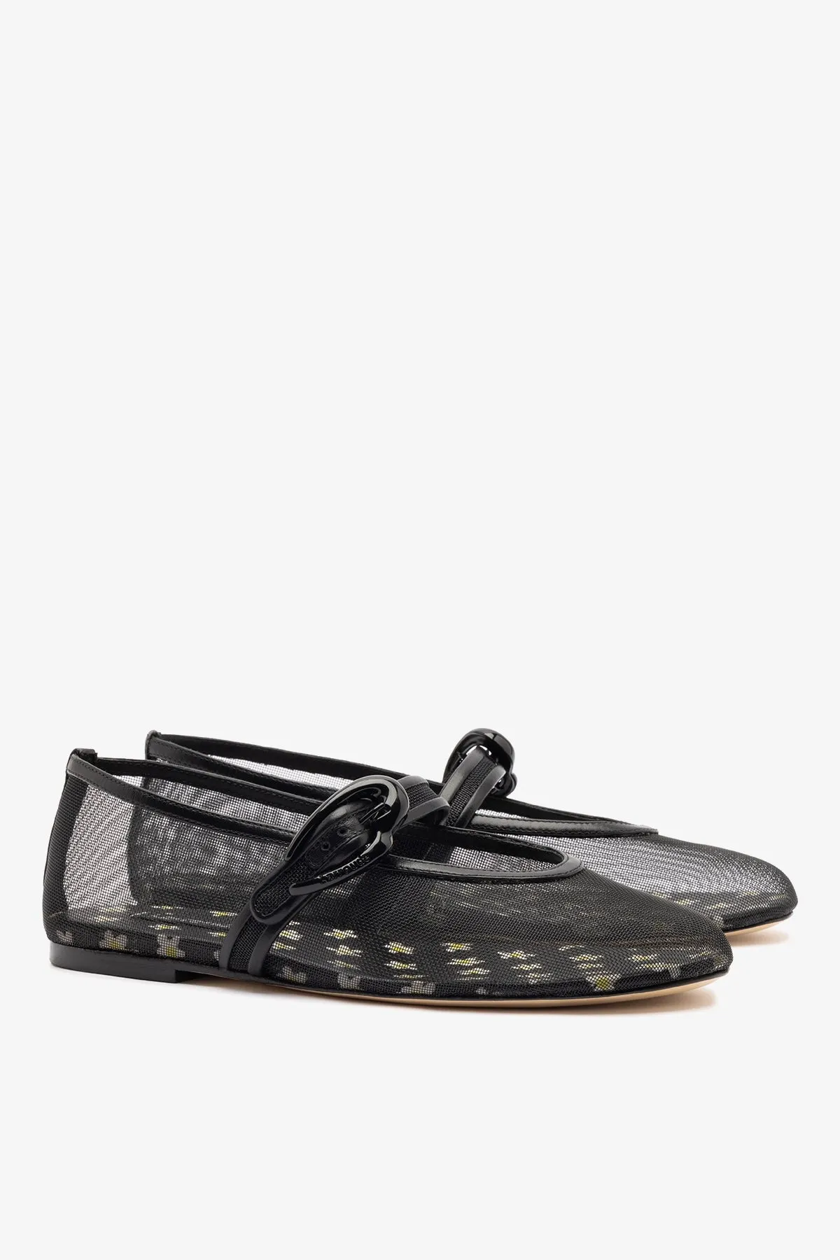 Verona Mesh Ballet Flat In Black Mesh and Leather sold by Larroude product image thumbnail 3