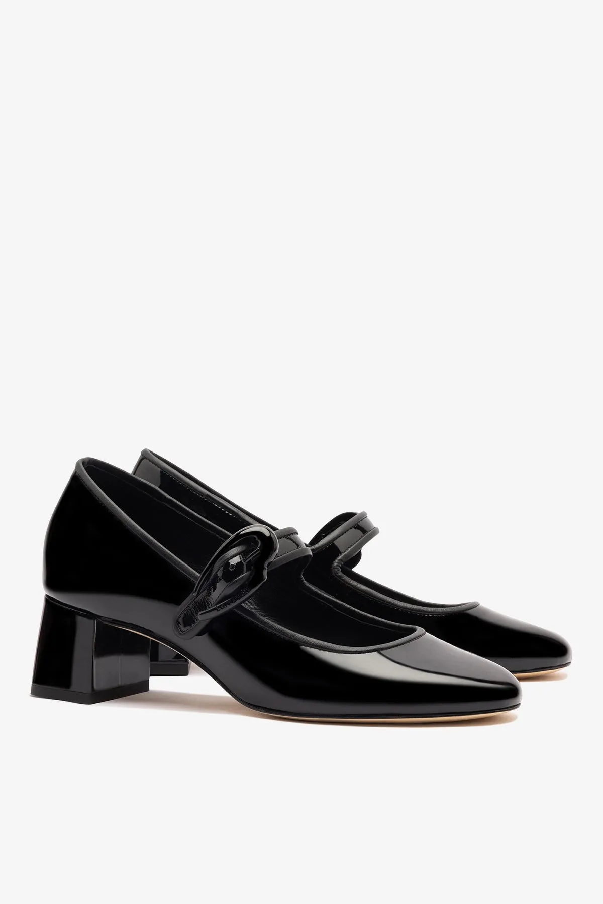 Verona Block Pump In Black Patent Leather sold by Larroude product image thumbnail 3