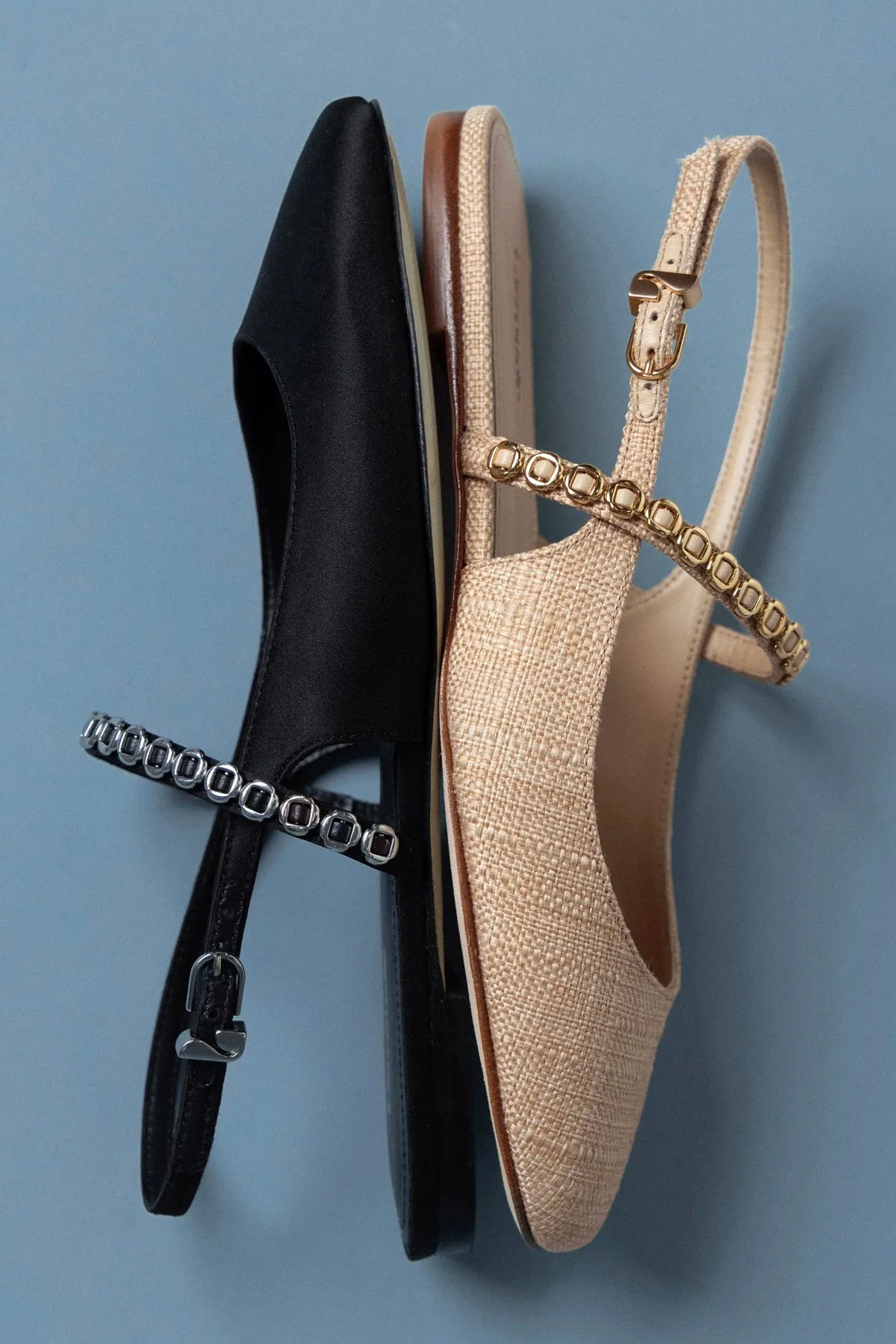 Georgina Milanina Ballet Flat In Black Satin sold by Larroude product image thumbnail 5