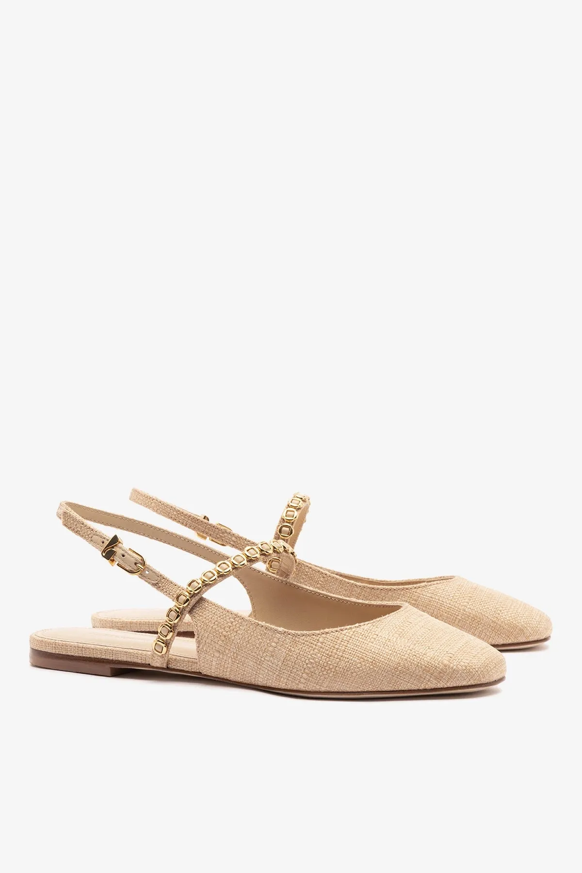 Georgina Milanina Ballet Flat In Beige Raffia sold by Larroude product image thumbnail 3