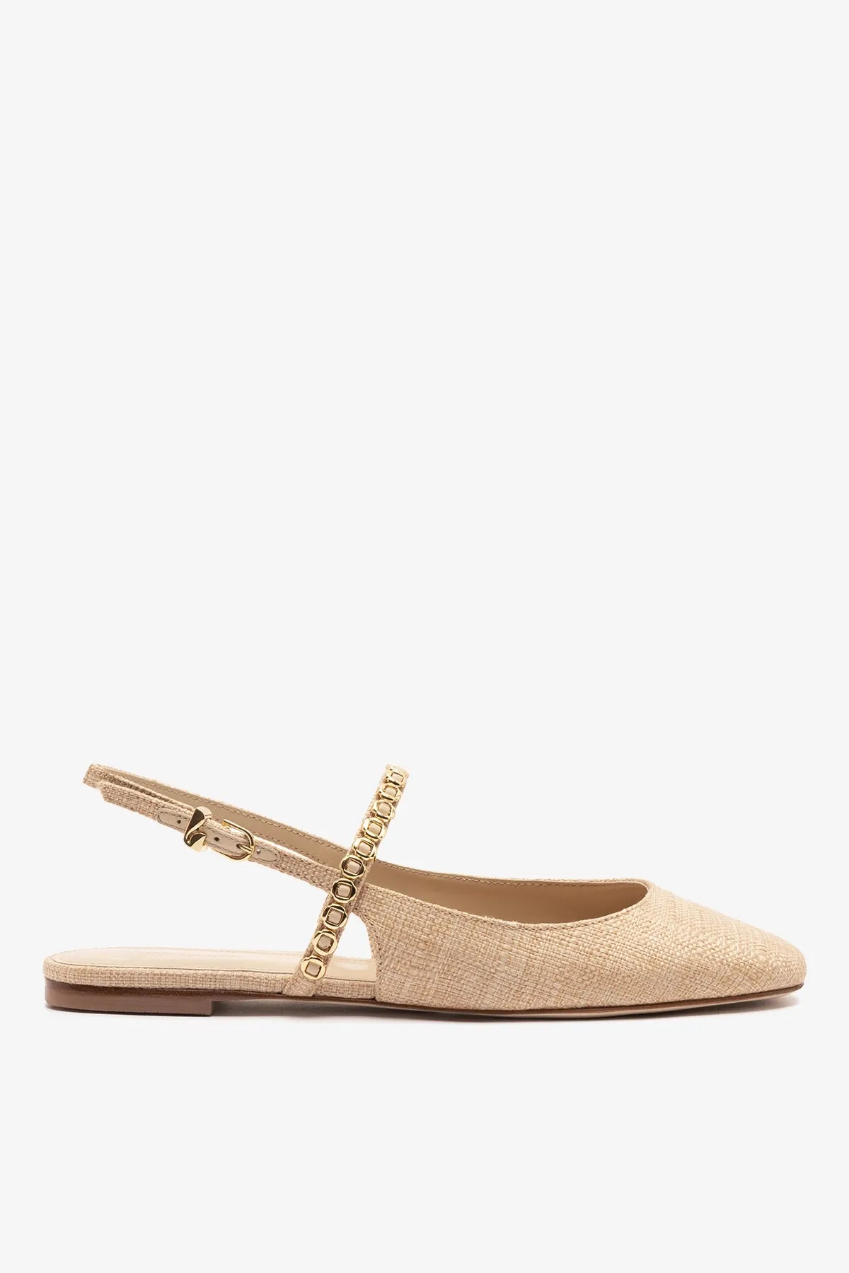 Georgina Milanina Ballet Flat In Beige Raffia sold by Larroude