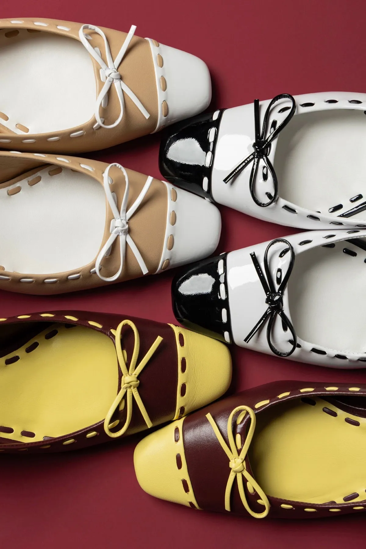 Jenny Pump In Burgundy and Lemonade Leather sold by Larroude product image thumbnail 2